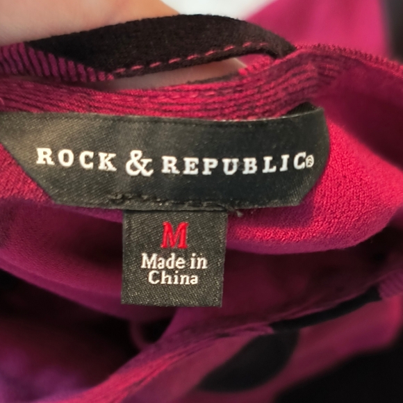 Rock & Republic Open Back Checkered Lightweight Blouse M - Picture 8 of 9